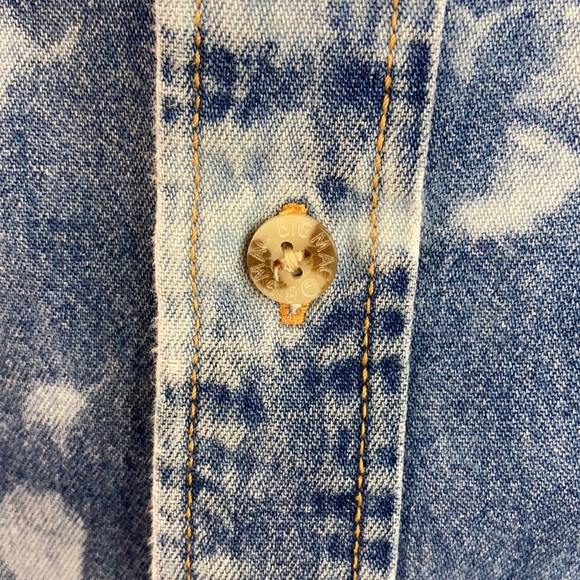 Custom Bleached Big Mac Denim Button Up Shirt XXL - Picture 10 of 14